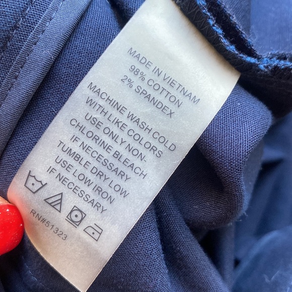 VINCE CAMUTO Ankle Pants Casual Mid Rise Navy Blue Slim Size 4 Cotton Blend EC - Picture 11 of 12